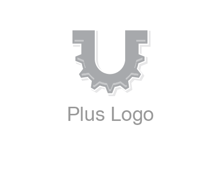 letter U made of gear logo