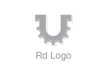 letter U made of gear logo