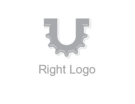 letter U made of gear logo