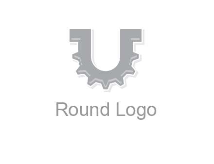 letter U made of gear logo