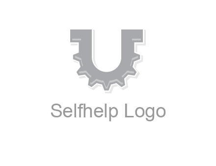 letter U made of gear logo