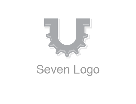 letter U made of gear logo