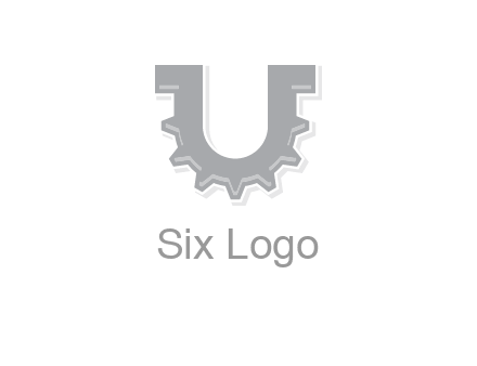 letter U made of gear logo