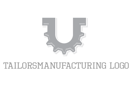 letter U made of gear logo