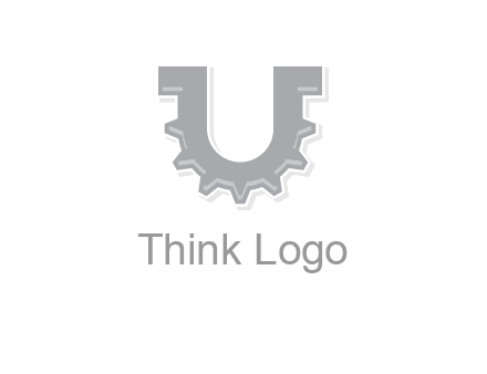 letter U made of gear logo