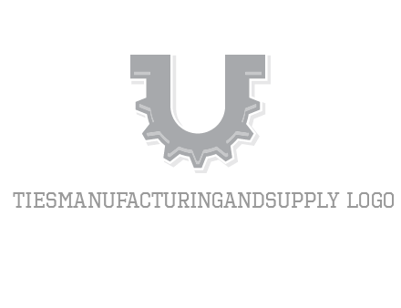 letter U made of gear logo