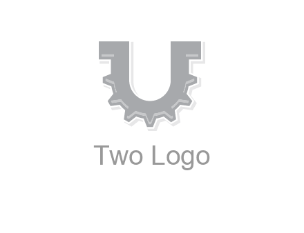 letter U made of gear logo