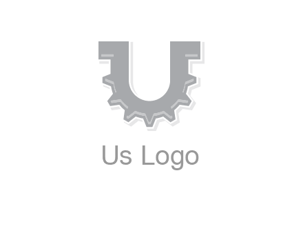 letter U made of gear logo