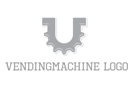 letter U made of gear logo