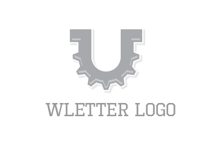 letter U made of gear logo