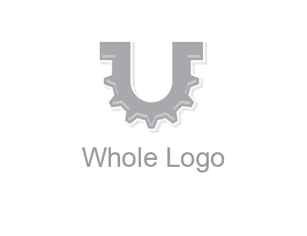 letter U made of gear logo