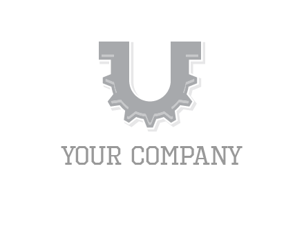 letter U made of gear logo