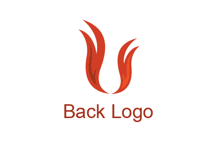 letter U made of flames logo