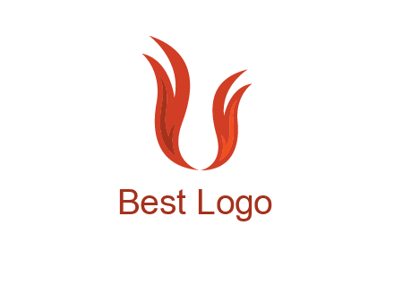 letter U made of flames logo
