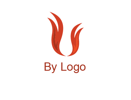 letter U made of flames logo