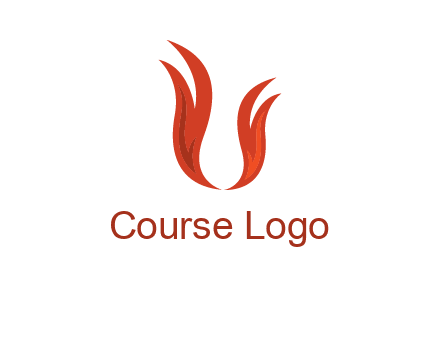 letter U made of flames logo
