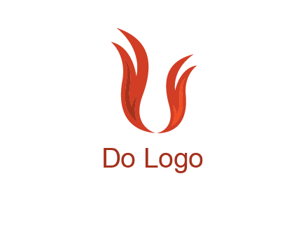 letter U made of flames logo