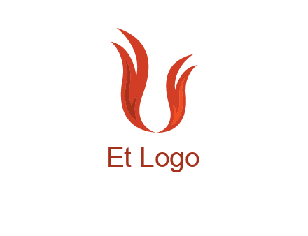 letter U made of flames logo