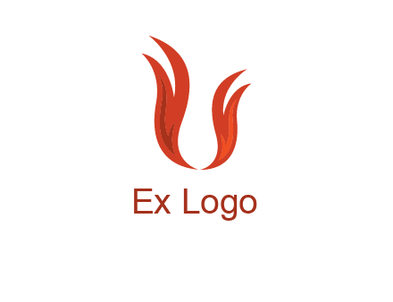 letter U made of flames logo