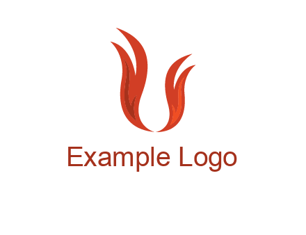 letter U made of flames logo