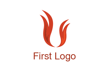 letter U made of flames logo