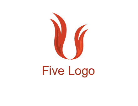 letter U made of flames logo