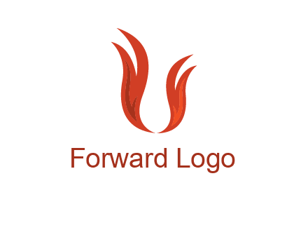 letter U made of flames logo