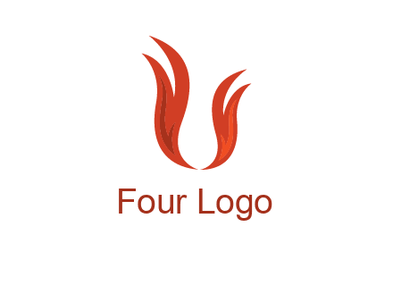 letter U made of flames logo