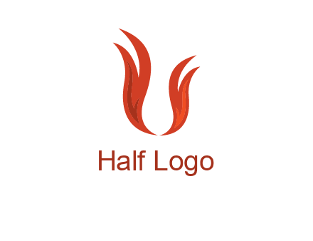 letter U made of flames logo