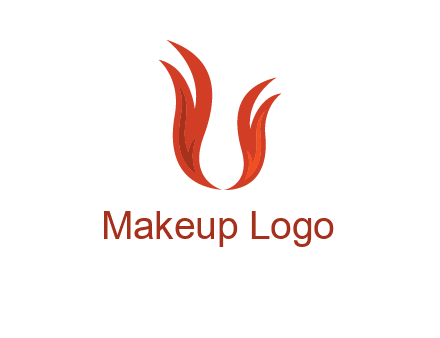 letter U made of flames logo