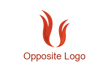 letter U made of flames logo