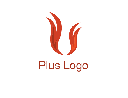 letter U made of flames logo