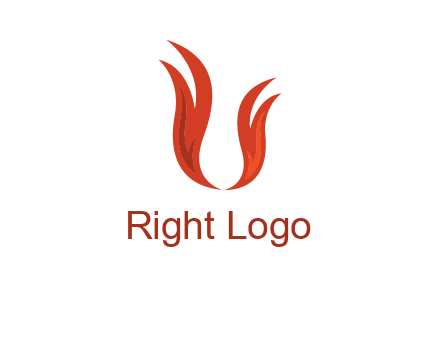 letter U made of flames logo