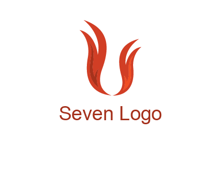 letter U made of flames logo