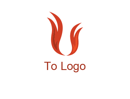 letter U made of flames logo