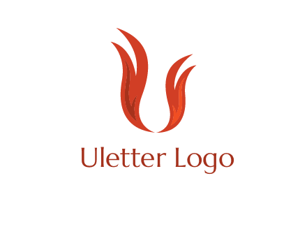 letter U made of flames logo