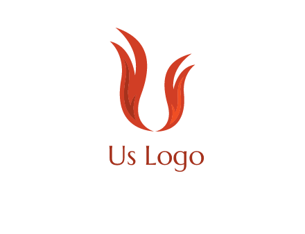 letter U made of flames logo