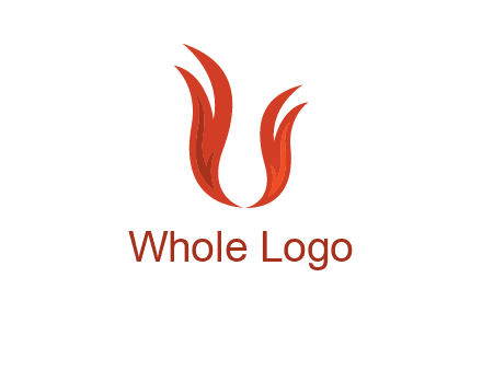 letter U made of flames logo