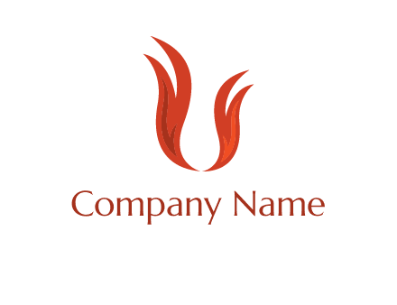 letter U made of flames logo