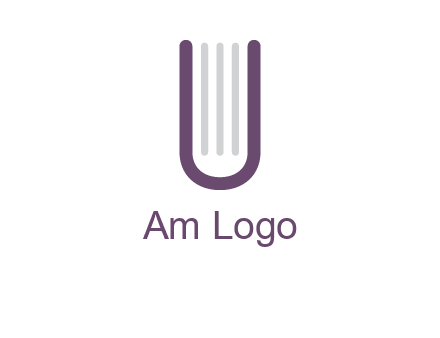 book made of letter U logo