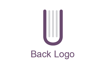 book made of letter U logo