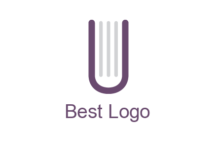 book made of letter U logo