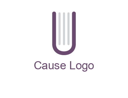 book made of letter U logo