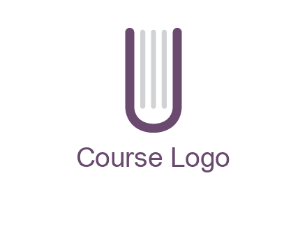 book made of letter U logo