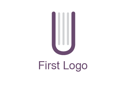 book made of letter U logo