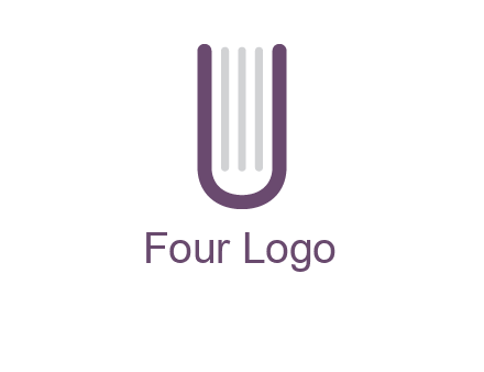 book made of letter U logo