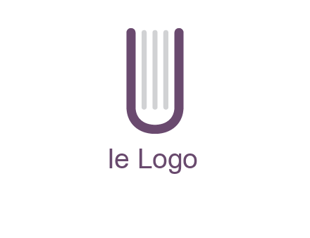 book made of letter U logo