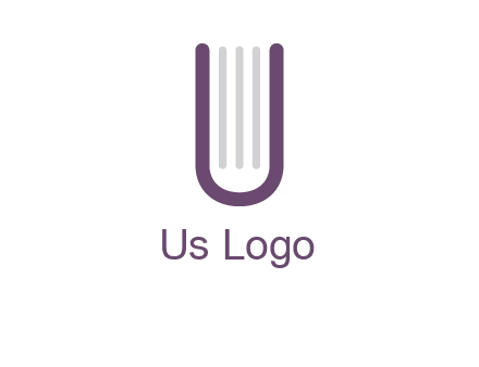 book made of letter U logo