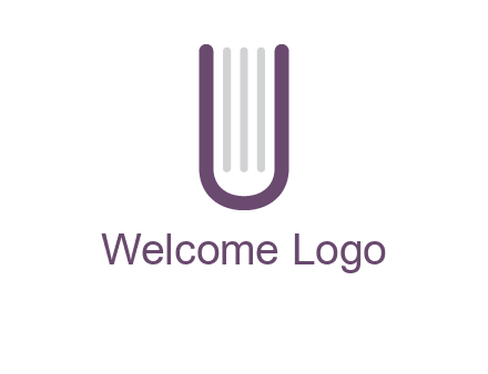 book made of letter U logo