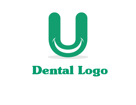 smile inside letter U logo
